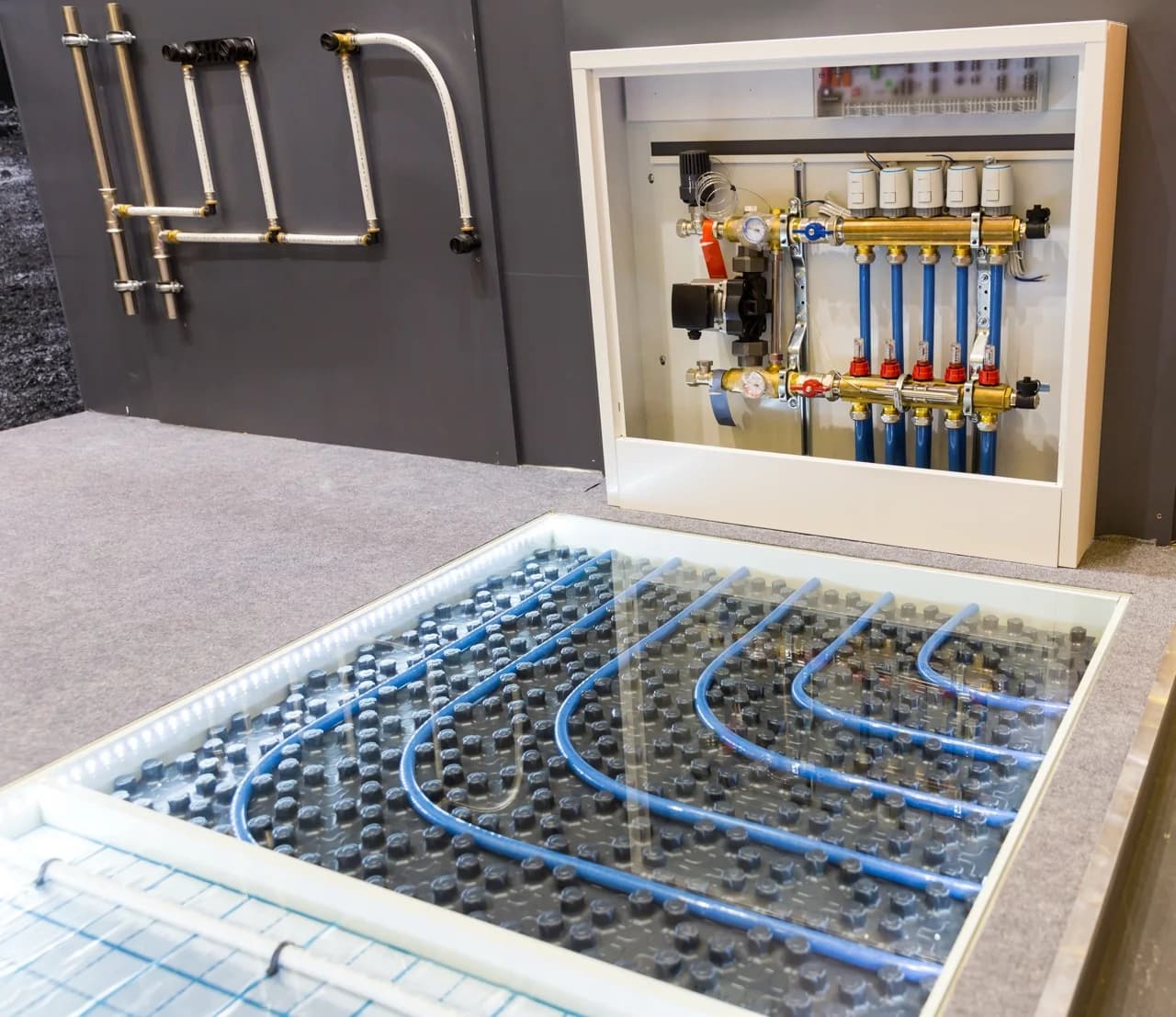 Hydronic underfloor heating prepared above a structural slab