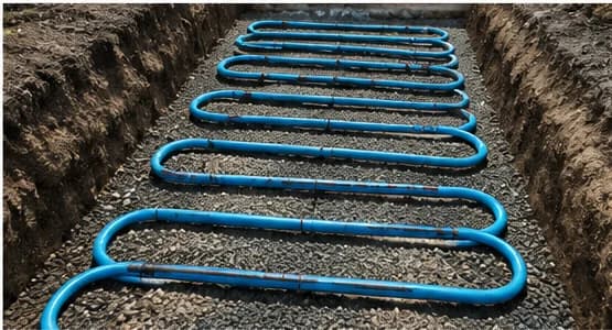 Geothermal heating and cooling system for efficient buildings