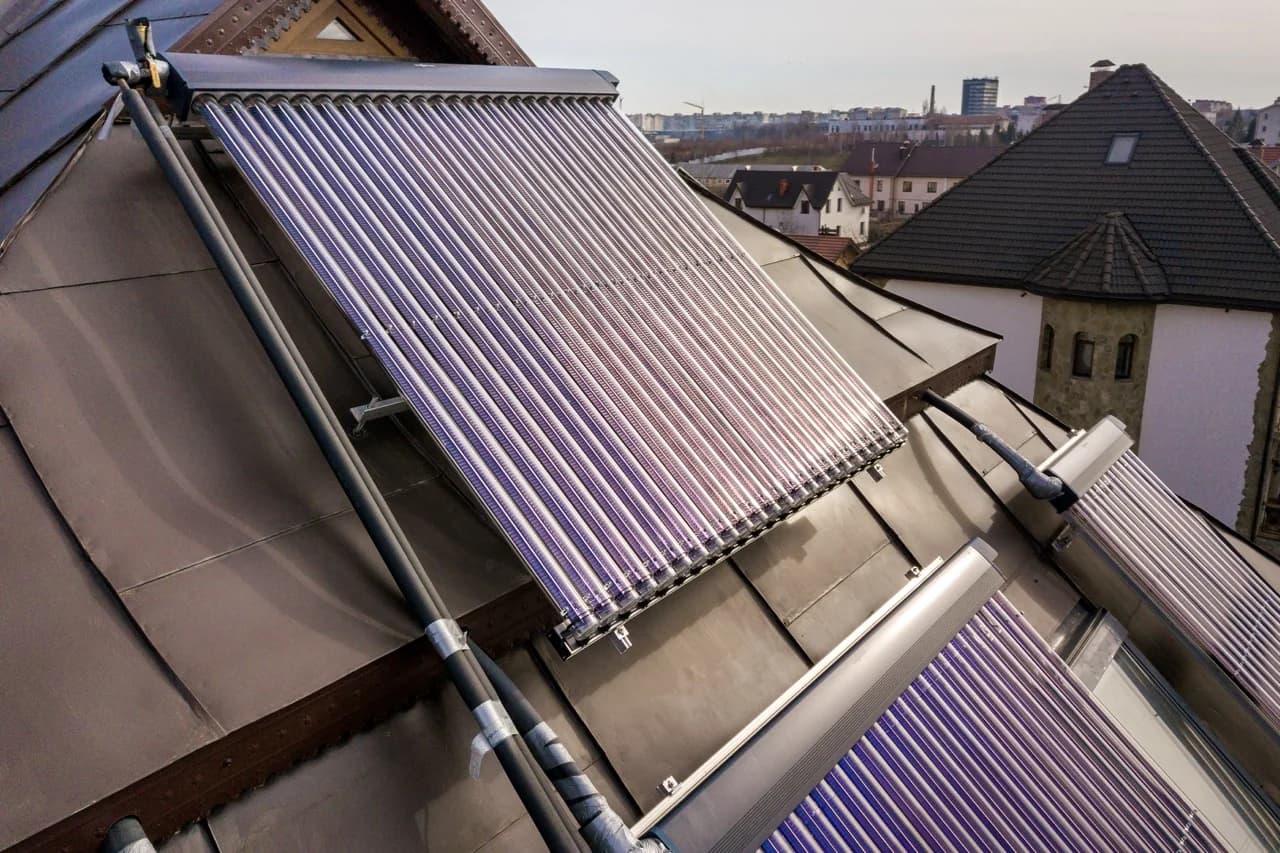Solar heating collectors for renewable hot water