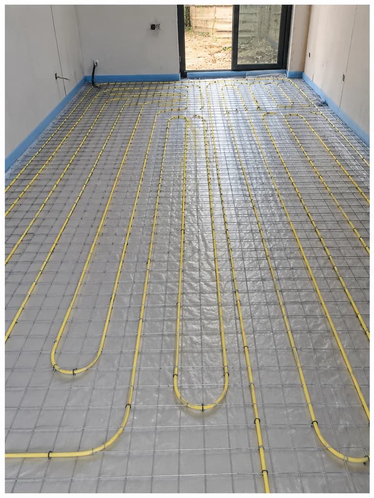 Electric heating cable prepared within a screed floor build-up