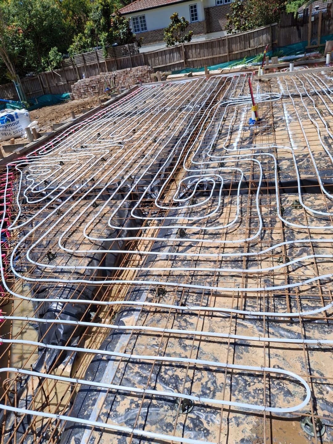 In-slab pipework installed Photo