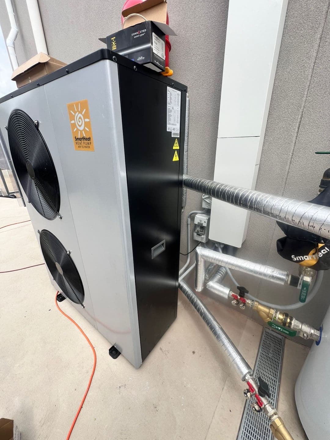 Expansion vessel, filtration equipment and insulated hydronic pipework installed in Guildford.